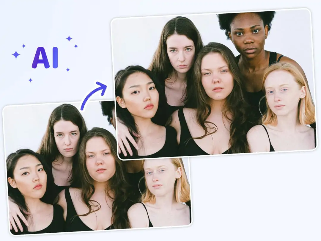 Use the AI brush to remove the double chin from photos