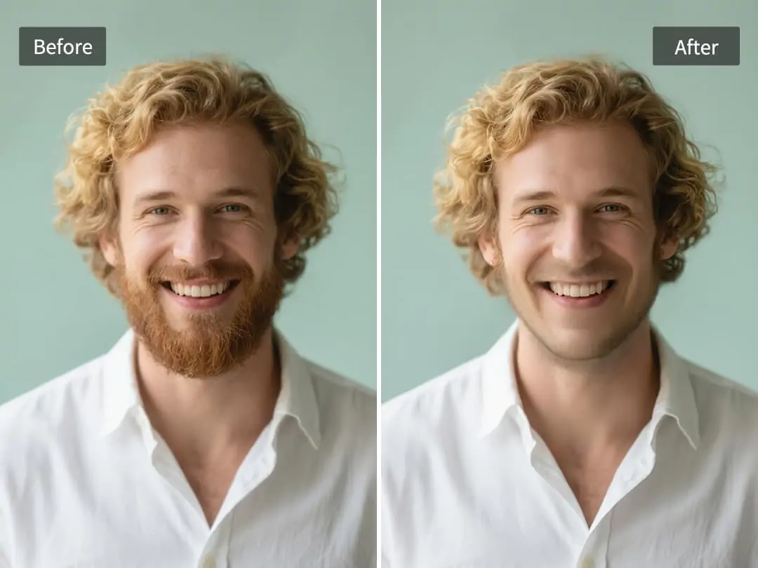 Remove beard from a Man's professional photo