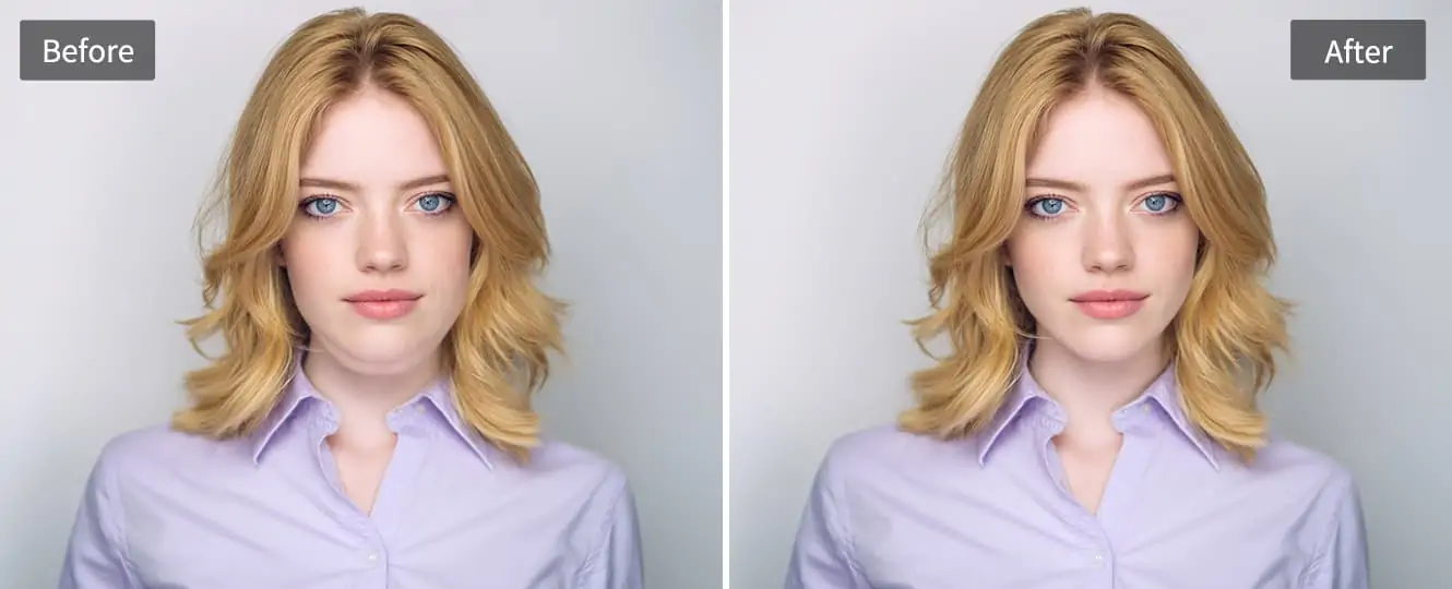 Remove the double chin for a casual portrait photo