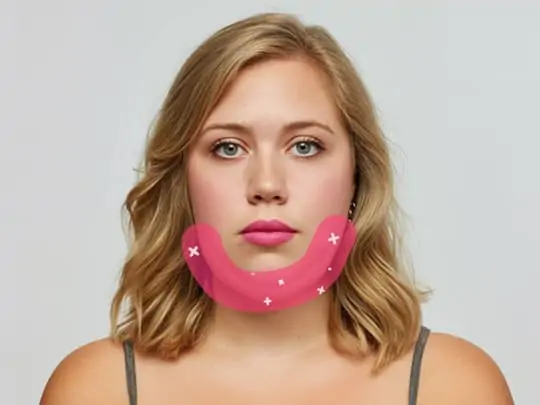 Brush over the double chin to remove.