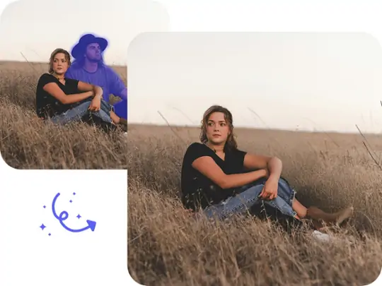 Remove ex from photo using Pokecut's AI eraser.