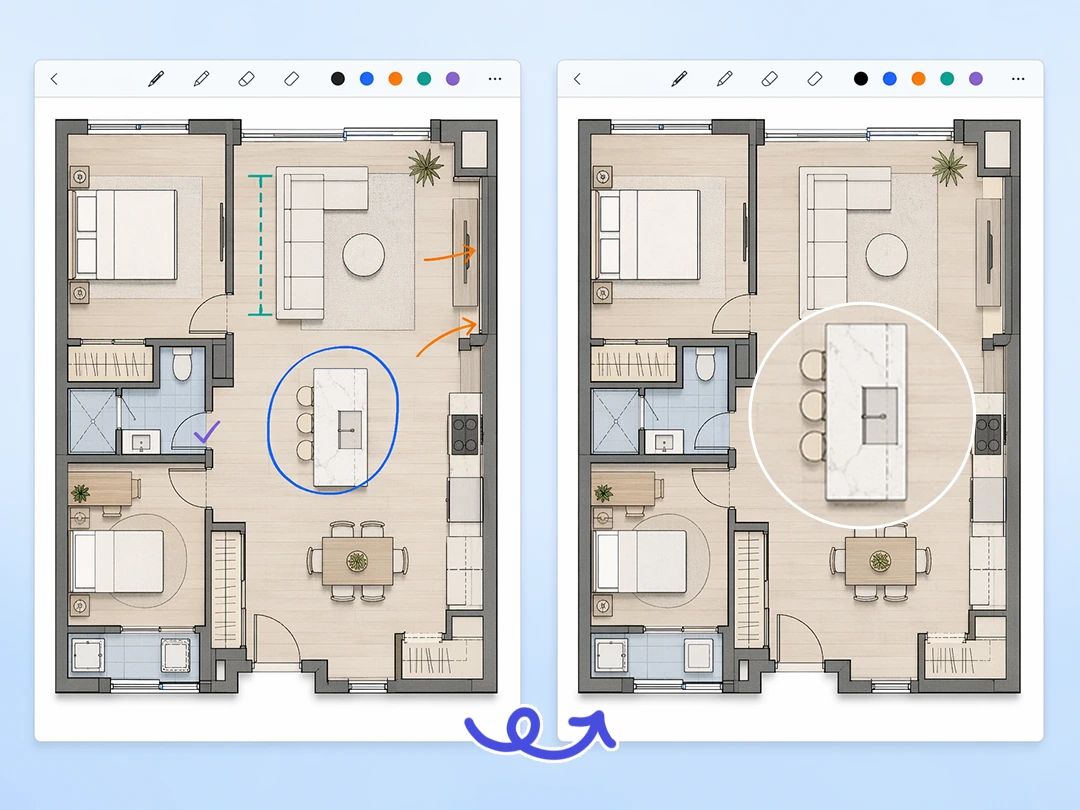 Brush over screenshot scribbles for precise cleanup