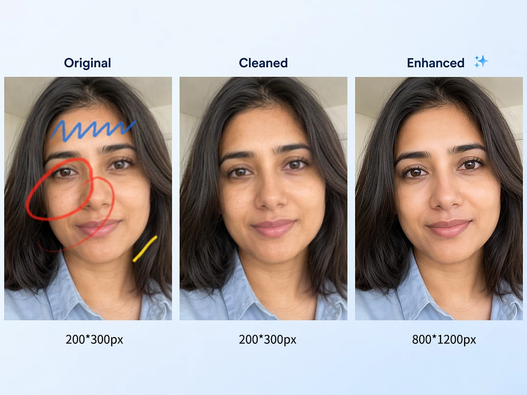 Use auto detect and manual brush for scribble removal