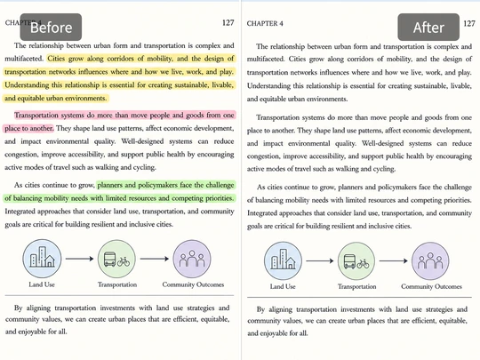 Remove highlighter marks from screenshot text