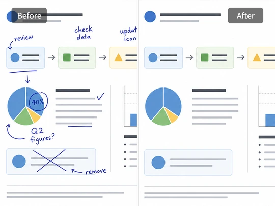 Remove handwritten notes from a slide screenshot
