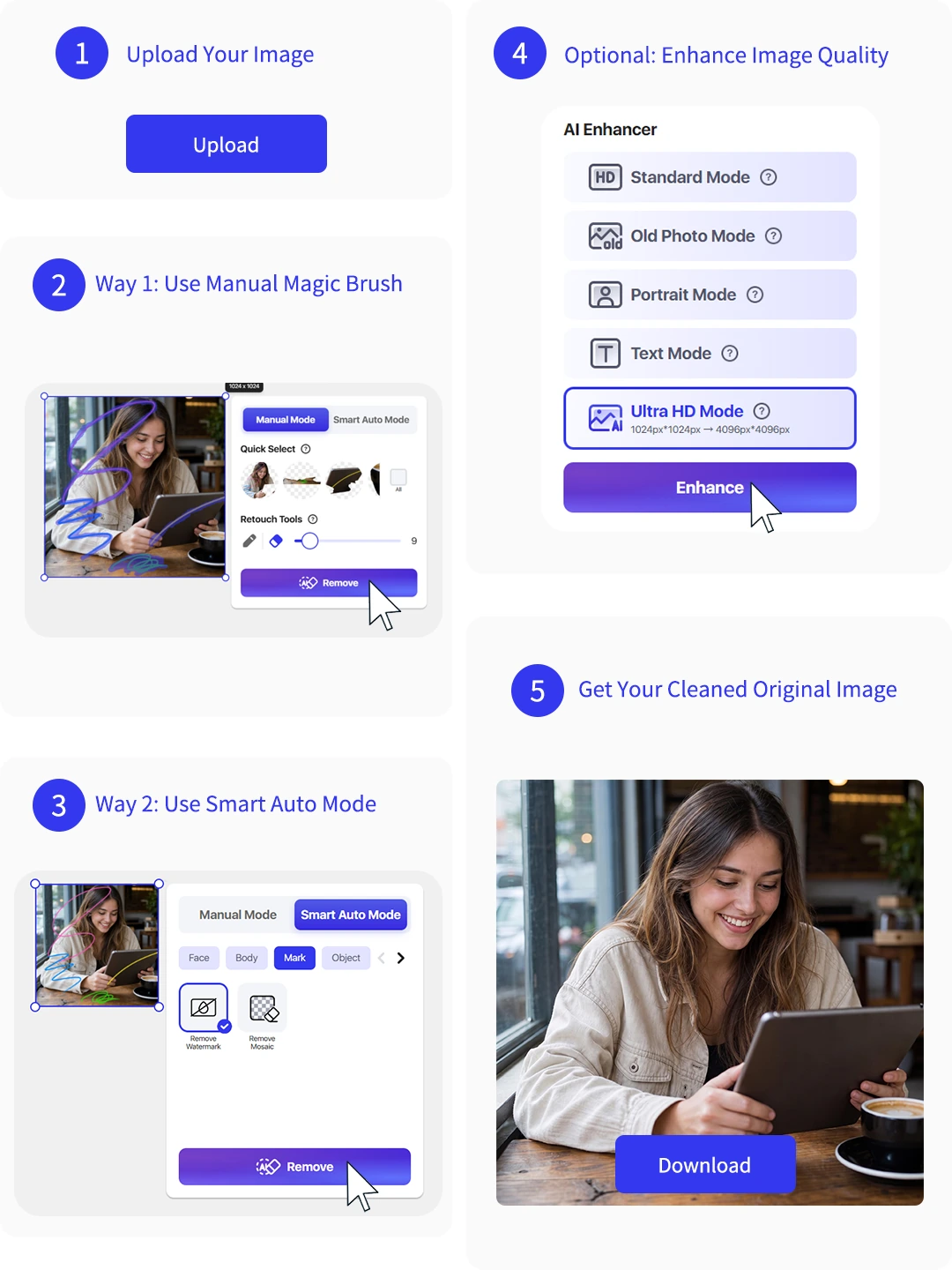 Remove screenshot scribbles in two ways