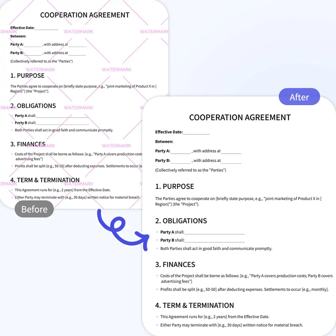 Pokecut's online AI dewatermark tool to remove watermarks from pdf