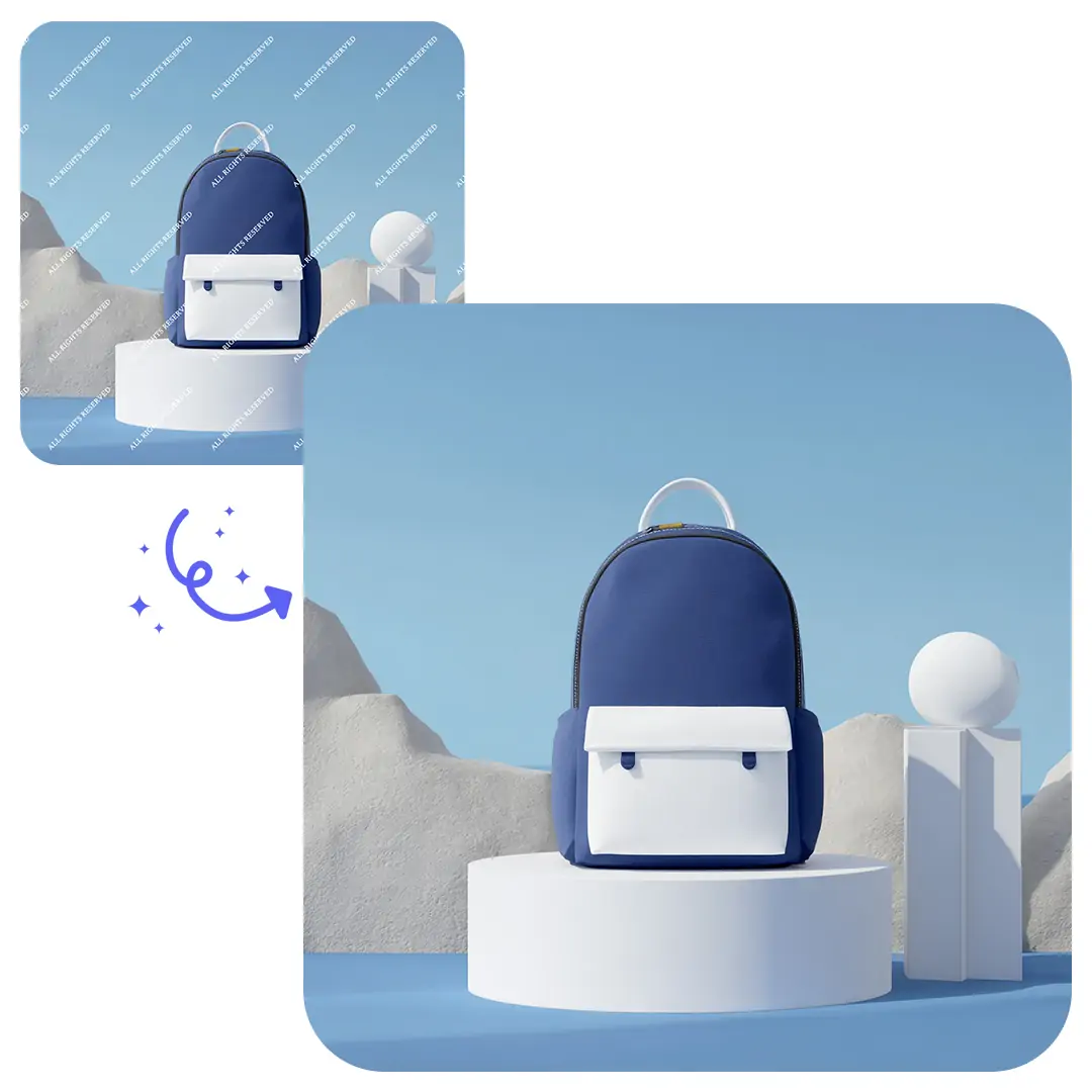 Remove watermarks for e-commerce product