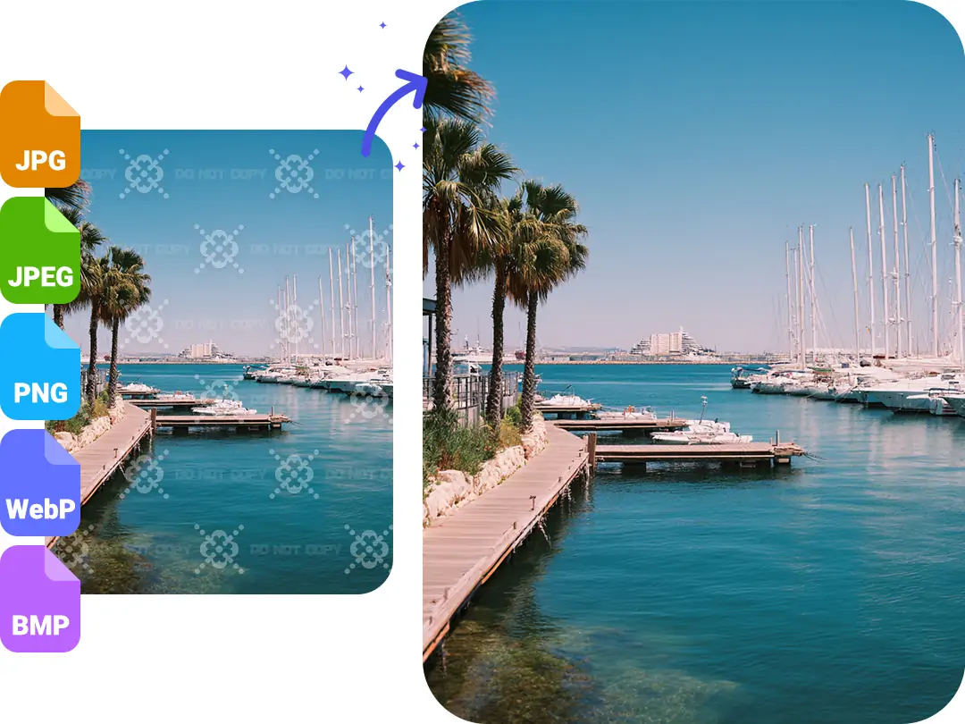 Remove watermarks from PNG and JPG images