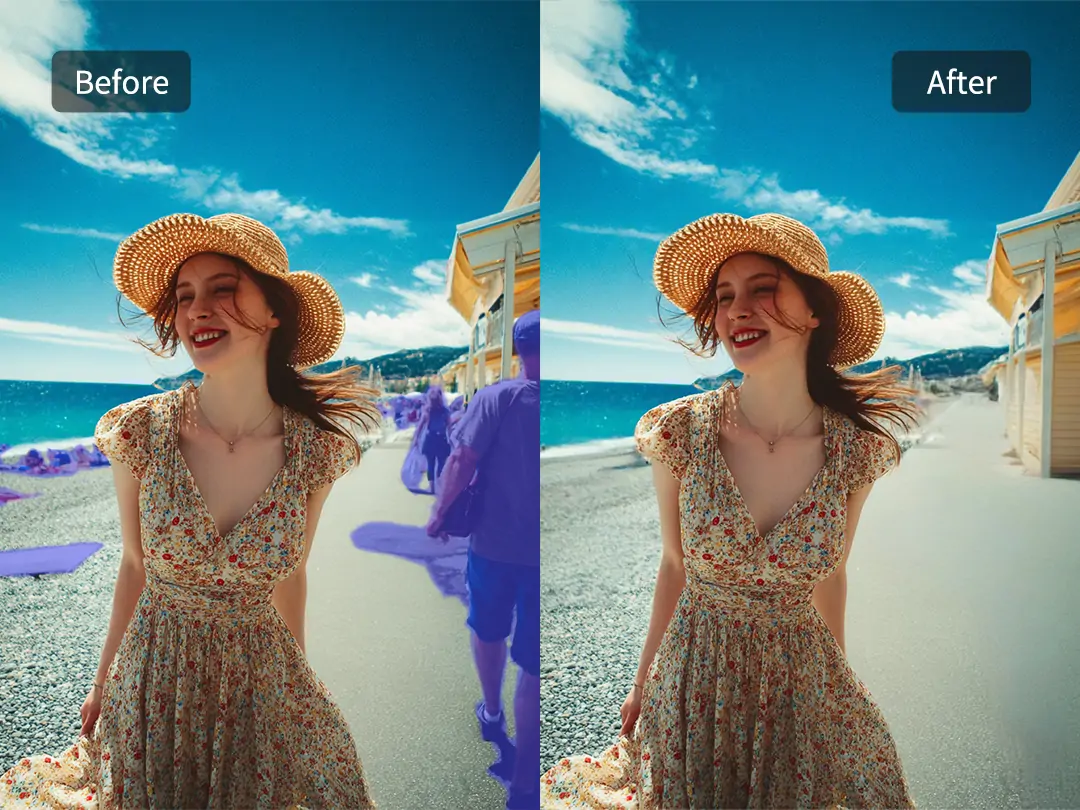 Remove passers-by from your travel photos