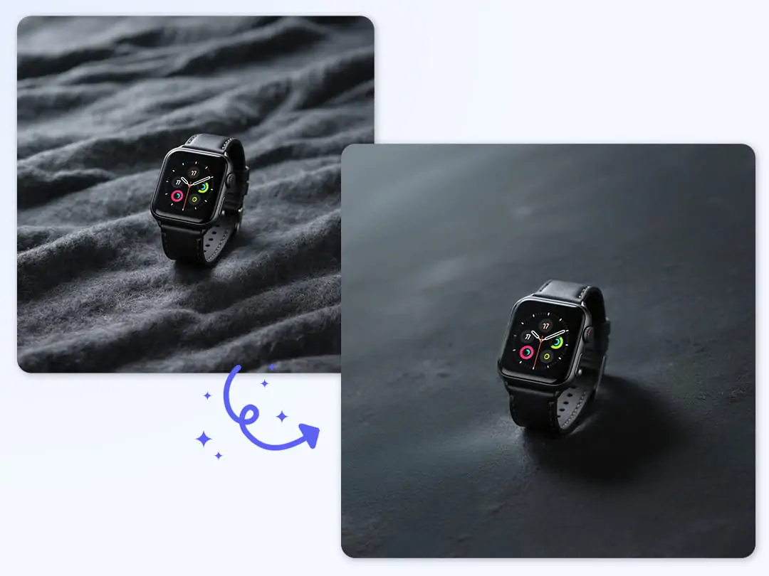 Remove the wrinkled photo backdrop of ecommerce