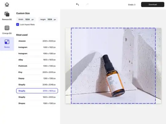Change picture to Shopify size.