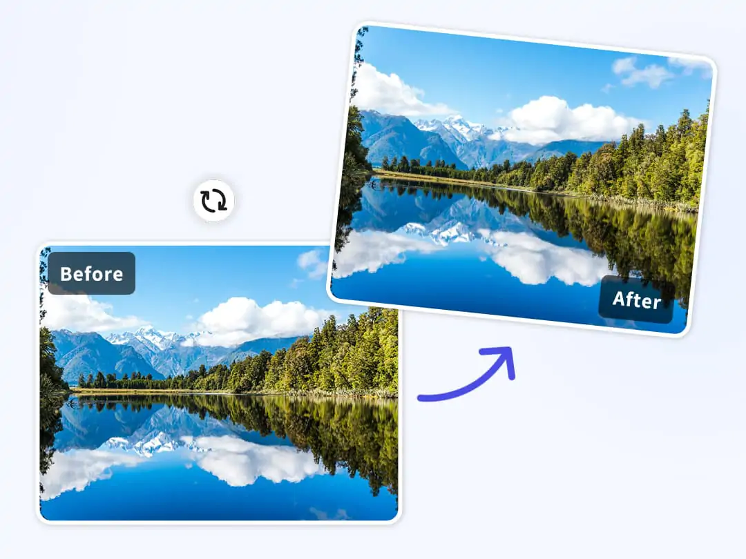 Comparison photo of rotating scenery