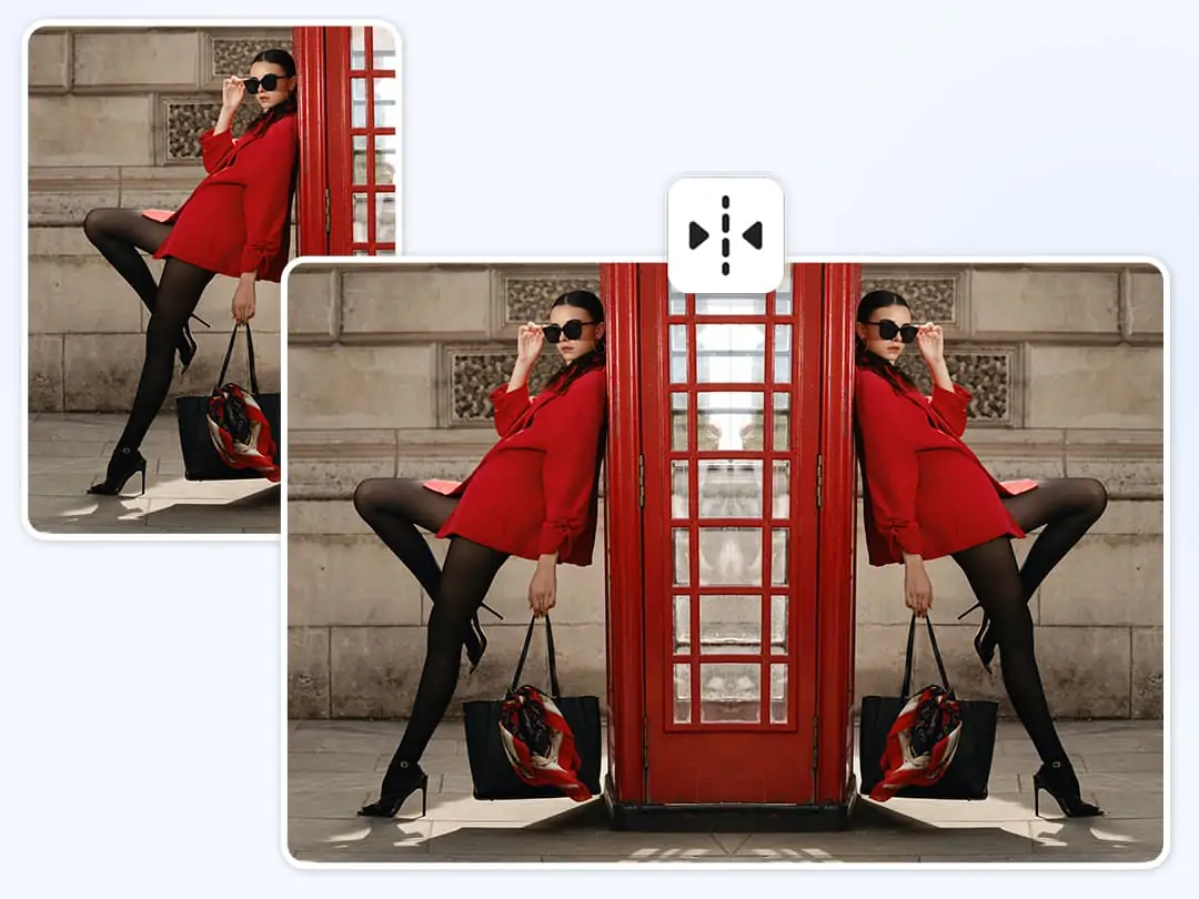 Flip horizontally to create a symmetrical effect