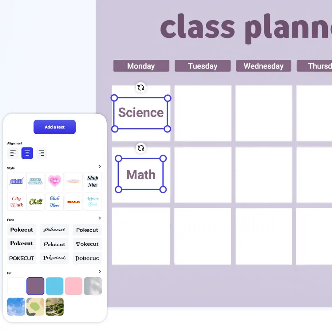 Using the course schedule maker, create a beautiful and clear timetable.
