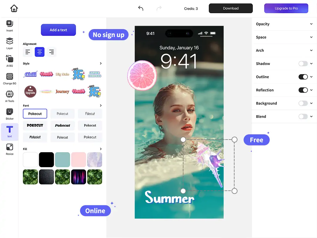 Pokecut's free online screenshot editor is no download or signup required.