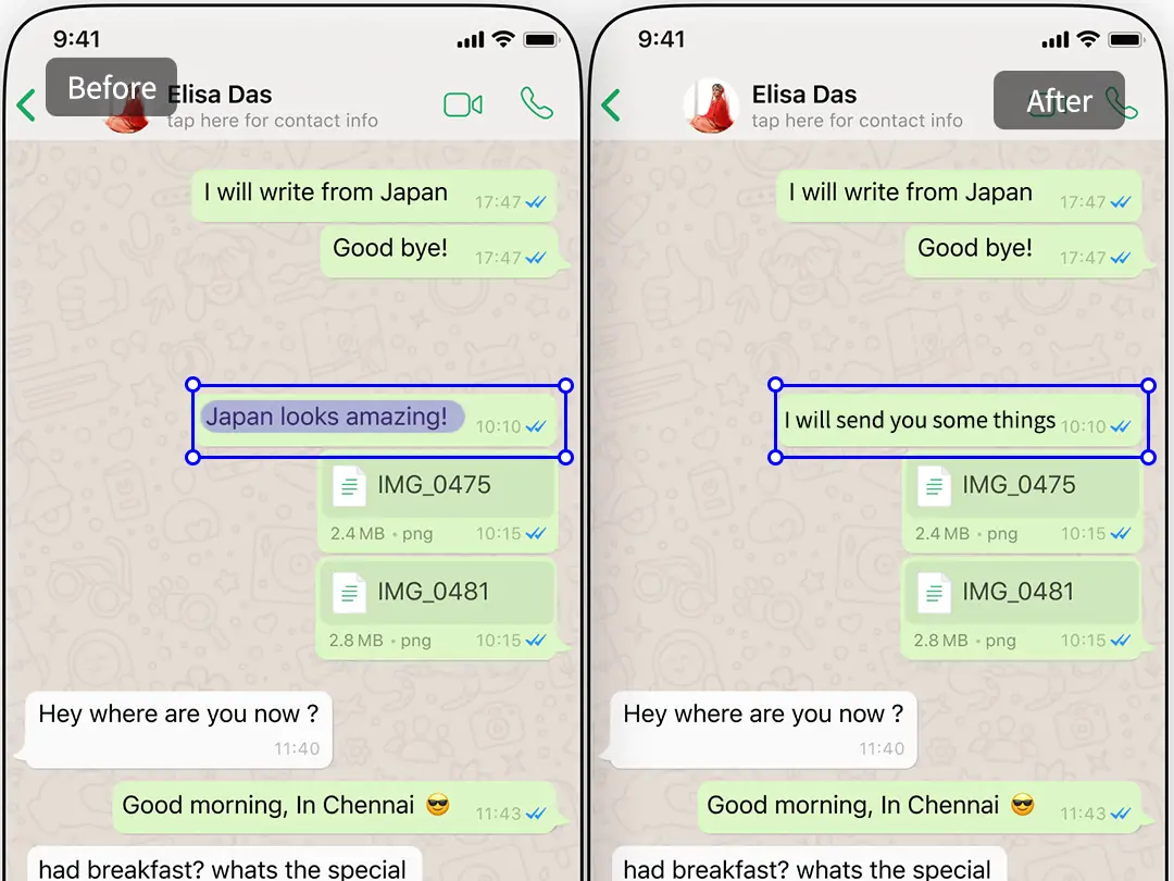 Poekcut's whatsapp and payment screenshot editor can enhance and cleans up payment or WhatsApp screenshots