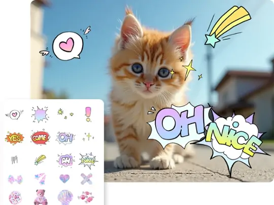 Pokecut's Screenshot editor provide a large library of fonts, stickers, graphics, and templates for creative editing..