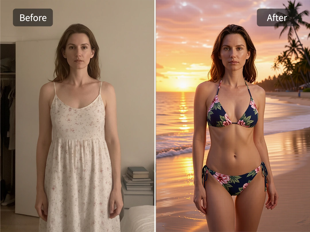 Editorial lighting added to a sexy AI portrait