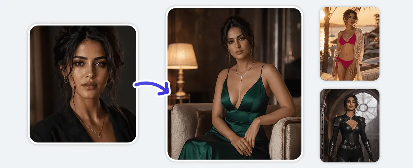 AI styling preview for a sexy photoshoot idea