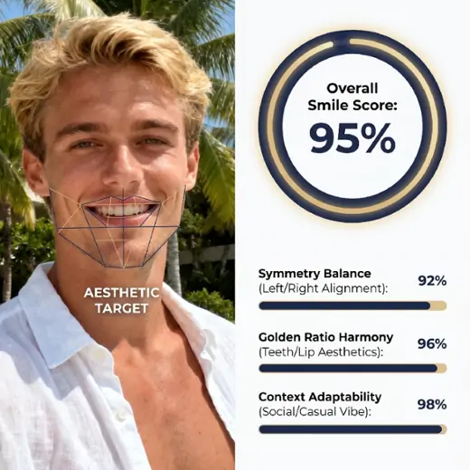 Analyze facial smile symmetry using AI smile analyzer