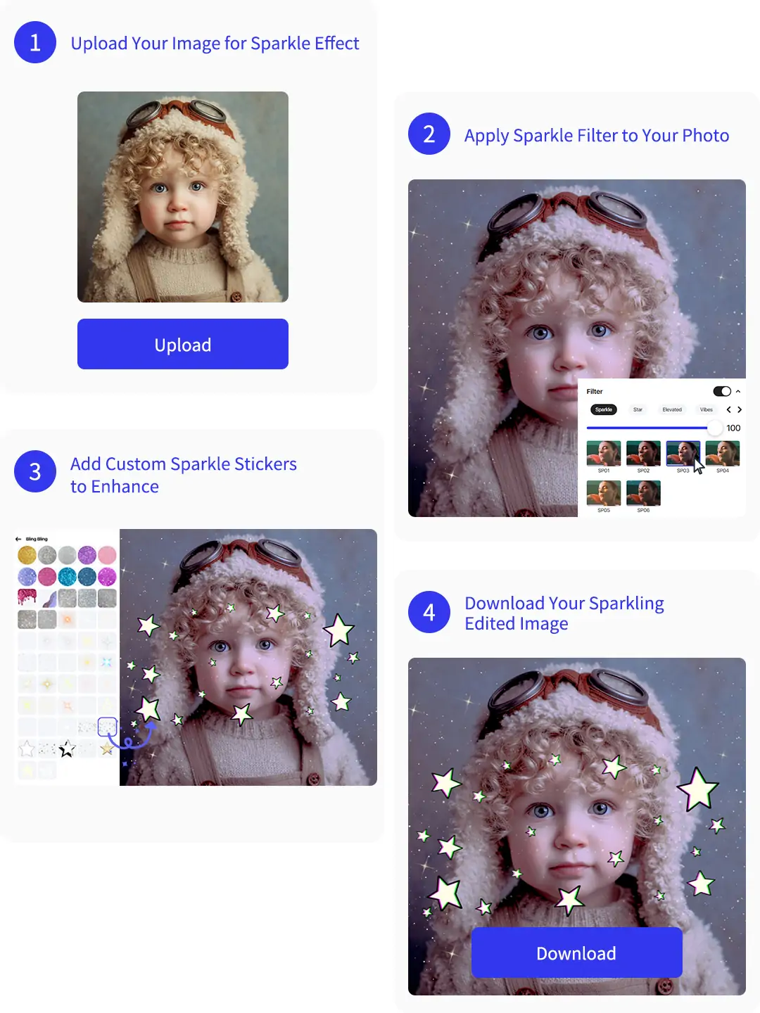 Steps to upload a picture and add a flash filter