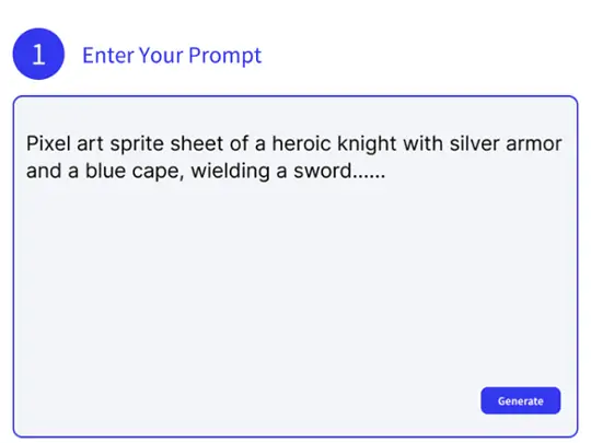 Upload your prompt in Pokecut's sprite generator