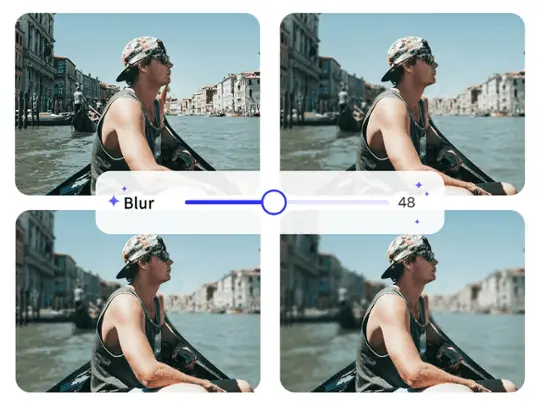 AI blur background and adjust.