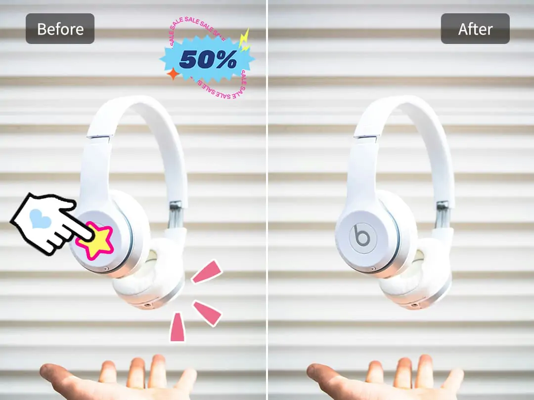 Remove stickers to improve product image