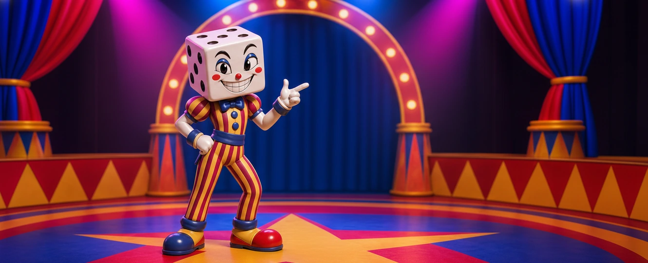 Create an object-head circus OC with a toy body