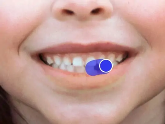 Brush over the areas to whiten and fix your teeth.