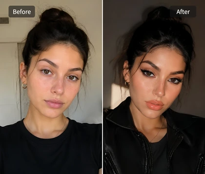 Create a baddie filter portrait from an uploaded selfie