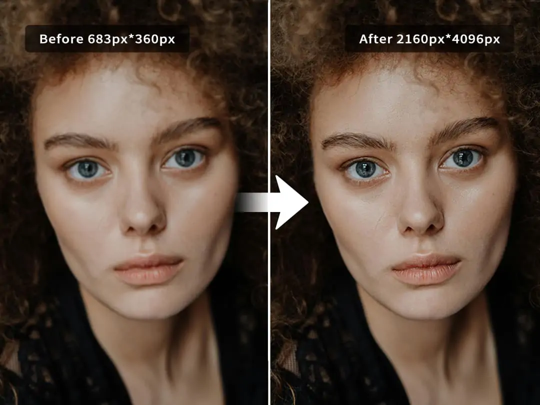 Increase resolution up to 4K with our face upscaler