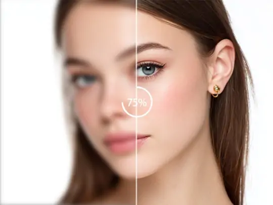 Wait Pokecut's AI tool to unblur the image automatically.