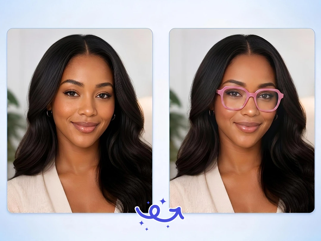 Add glasses to a photo while keeping the face features