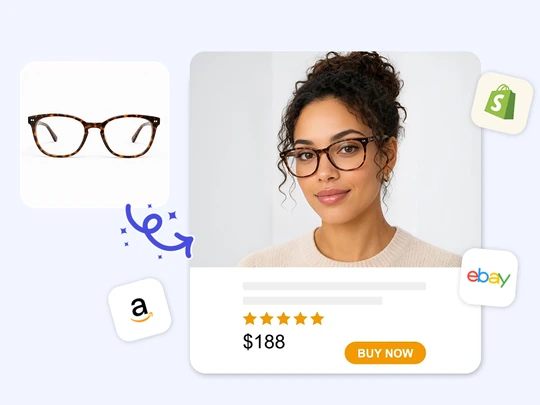 Turn eyewear product photos into on-face try-on displays
