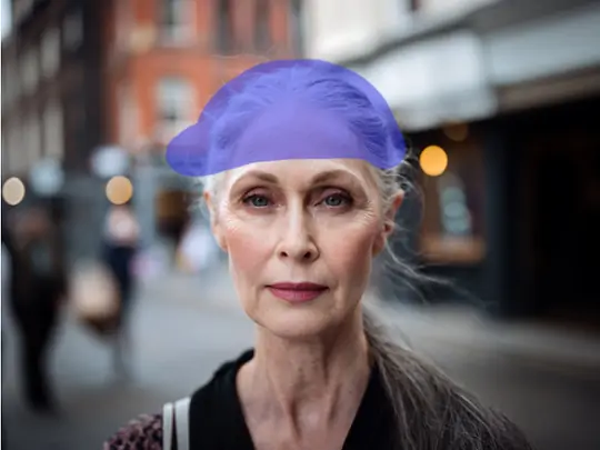 Upload a photo and brush the hat area.