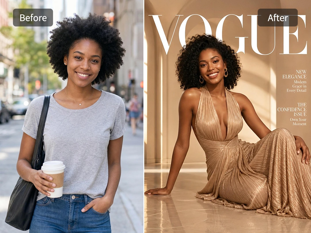 Turn a daily portrait into a fashion magazine cover