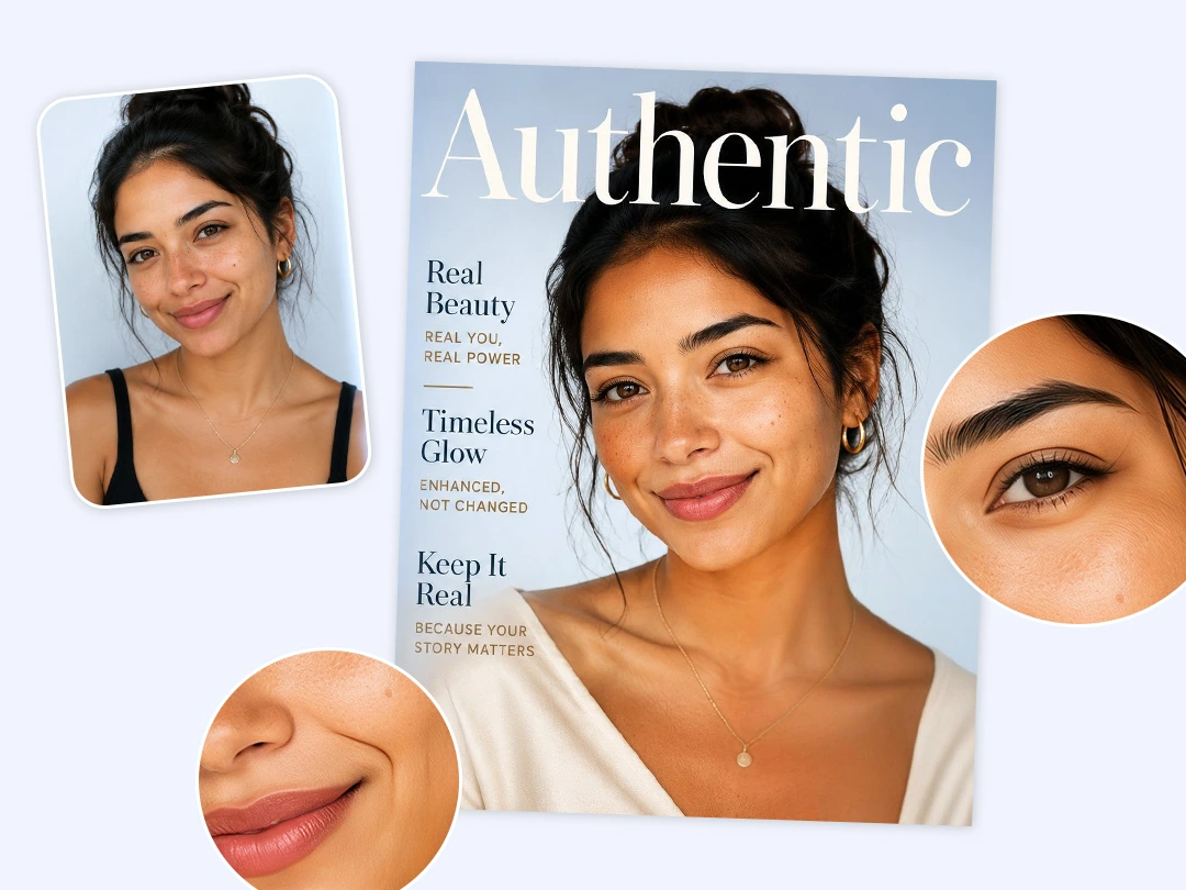 Keep real facial features in a vogue cover edit