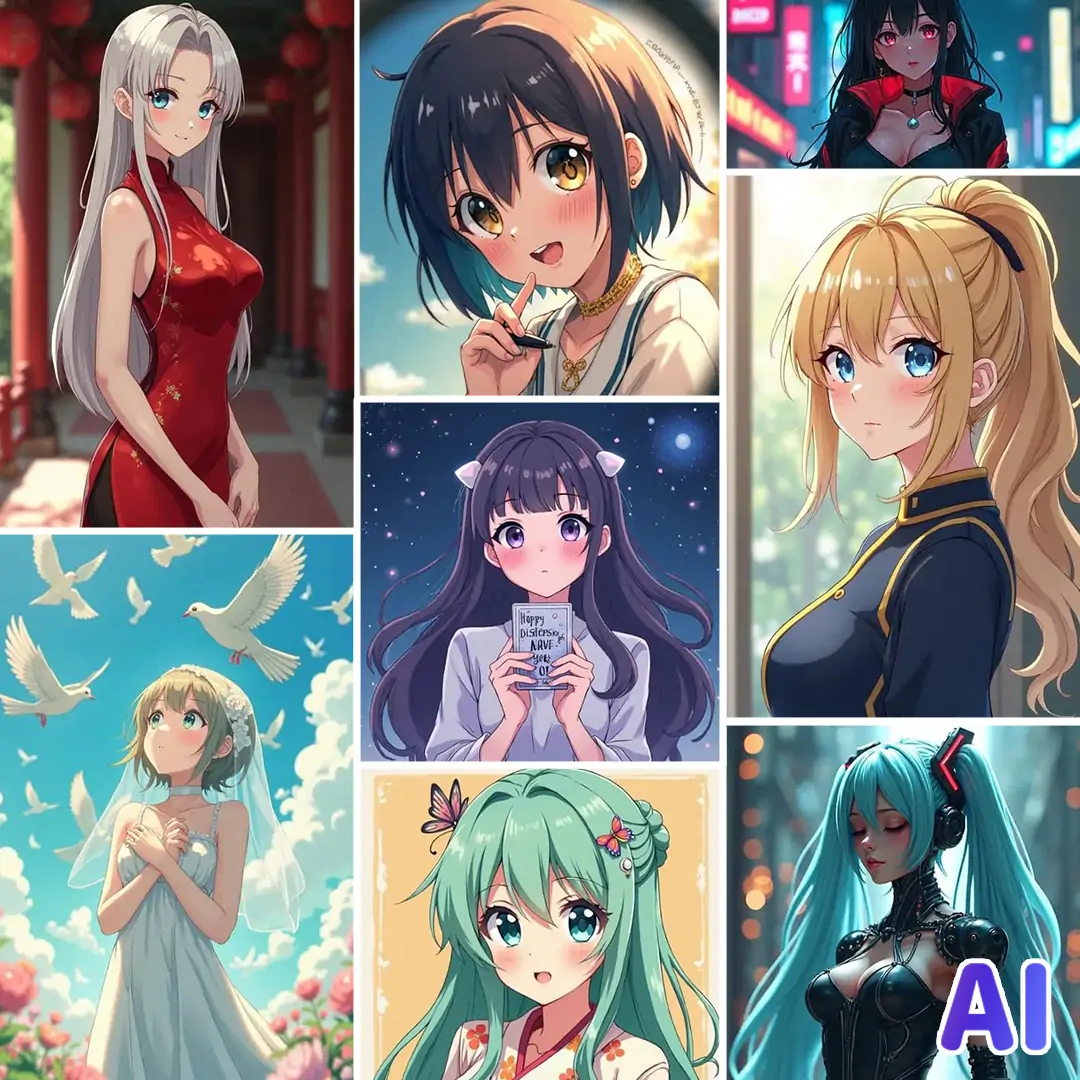 Different styles of waifu characters are created by Pokecut's waifu generator