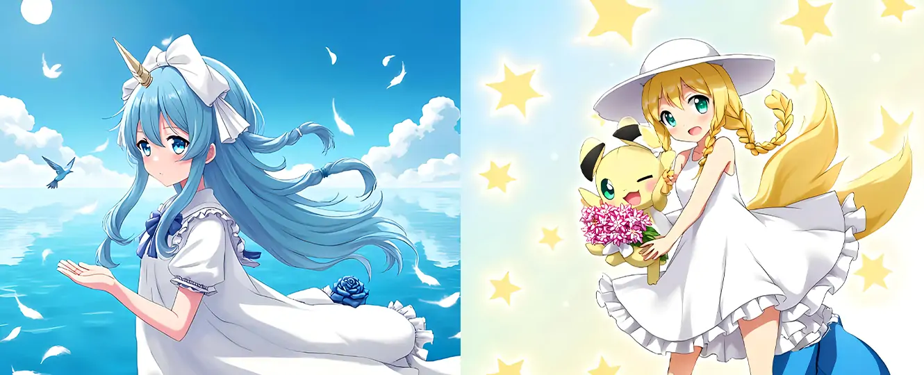 Pastel Aesthetic style photos generated by Pokecut's waifu generator