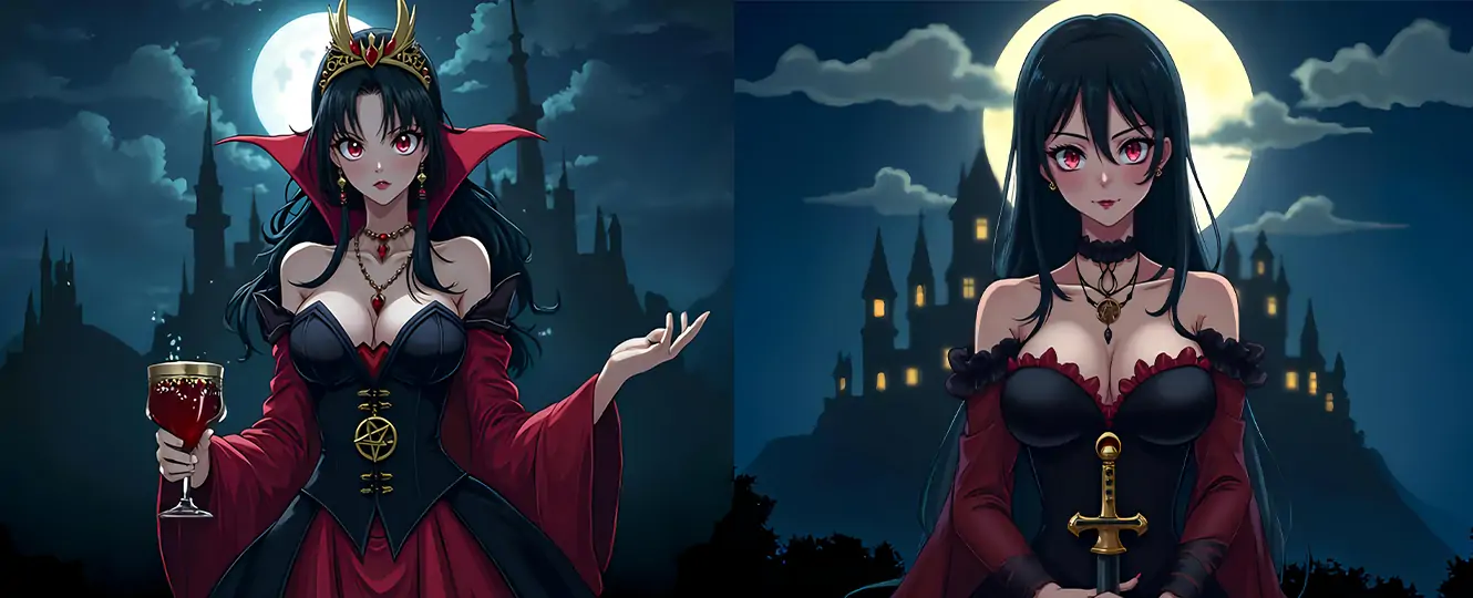 Gothic dark style photos generated by Pokecut's waifu generator