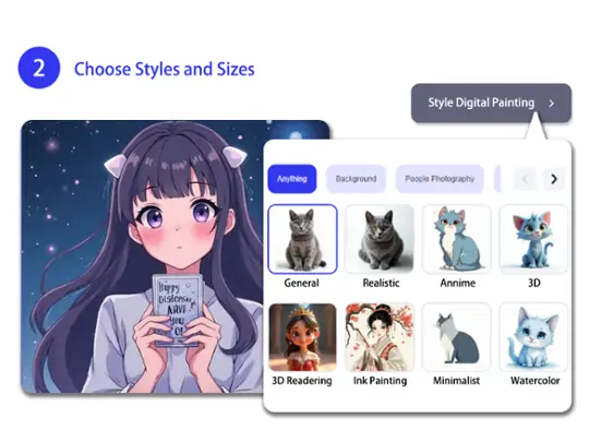 Choose sizes and styles of photo when generating in waifu creator.