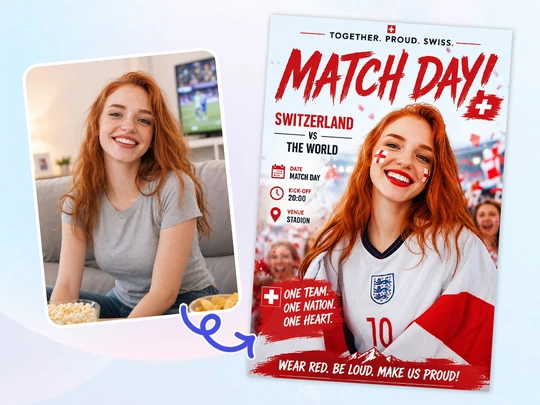 Create fan event images with a World Cup makeup look
