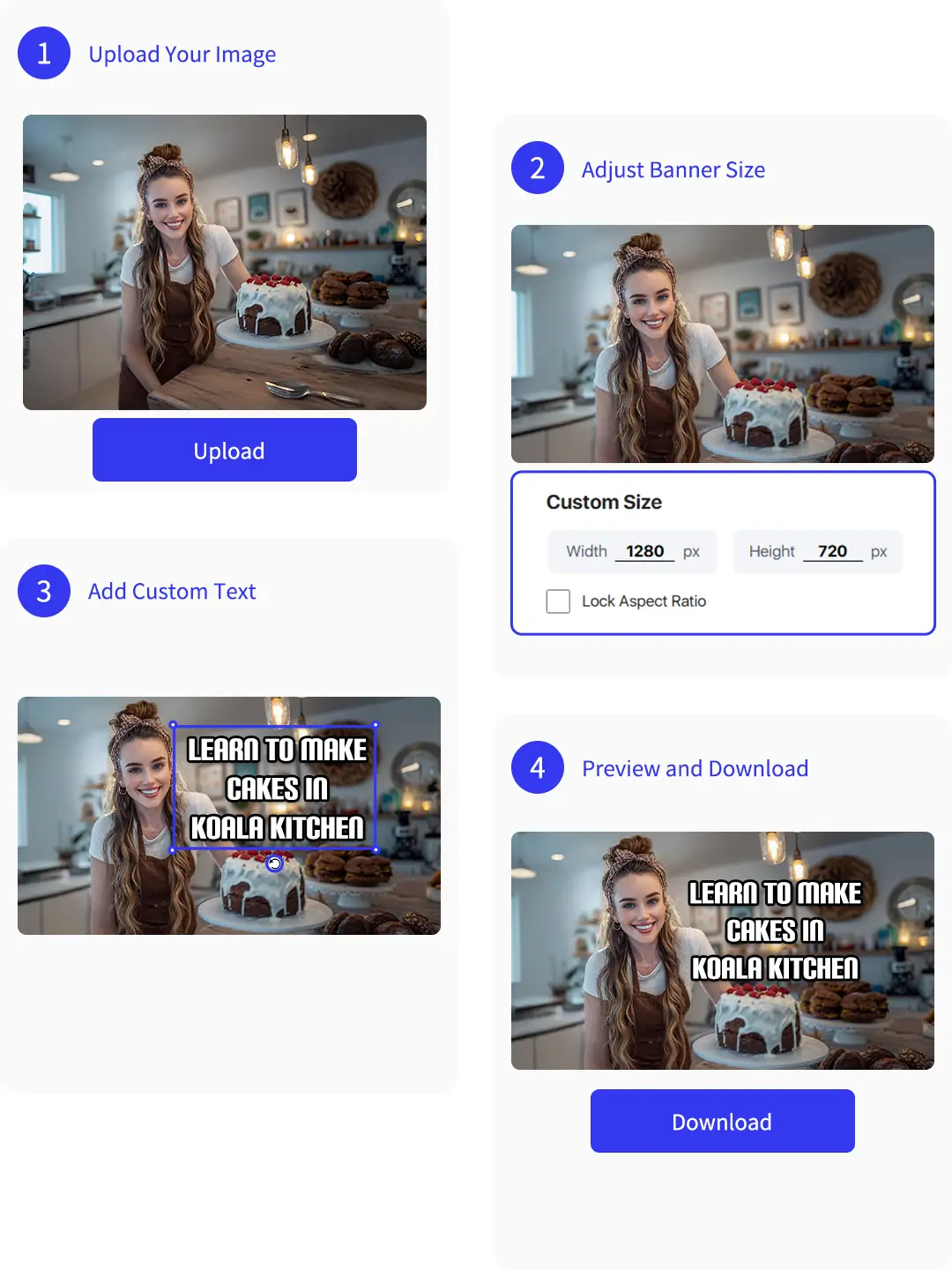Create personalized YouTube banners online in four steps