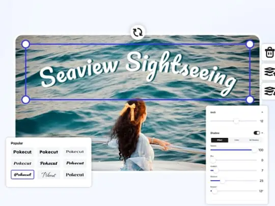 Customize by adding text, adjusting size and position.